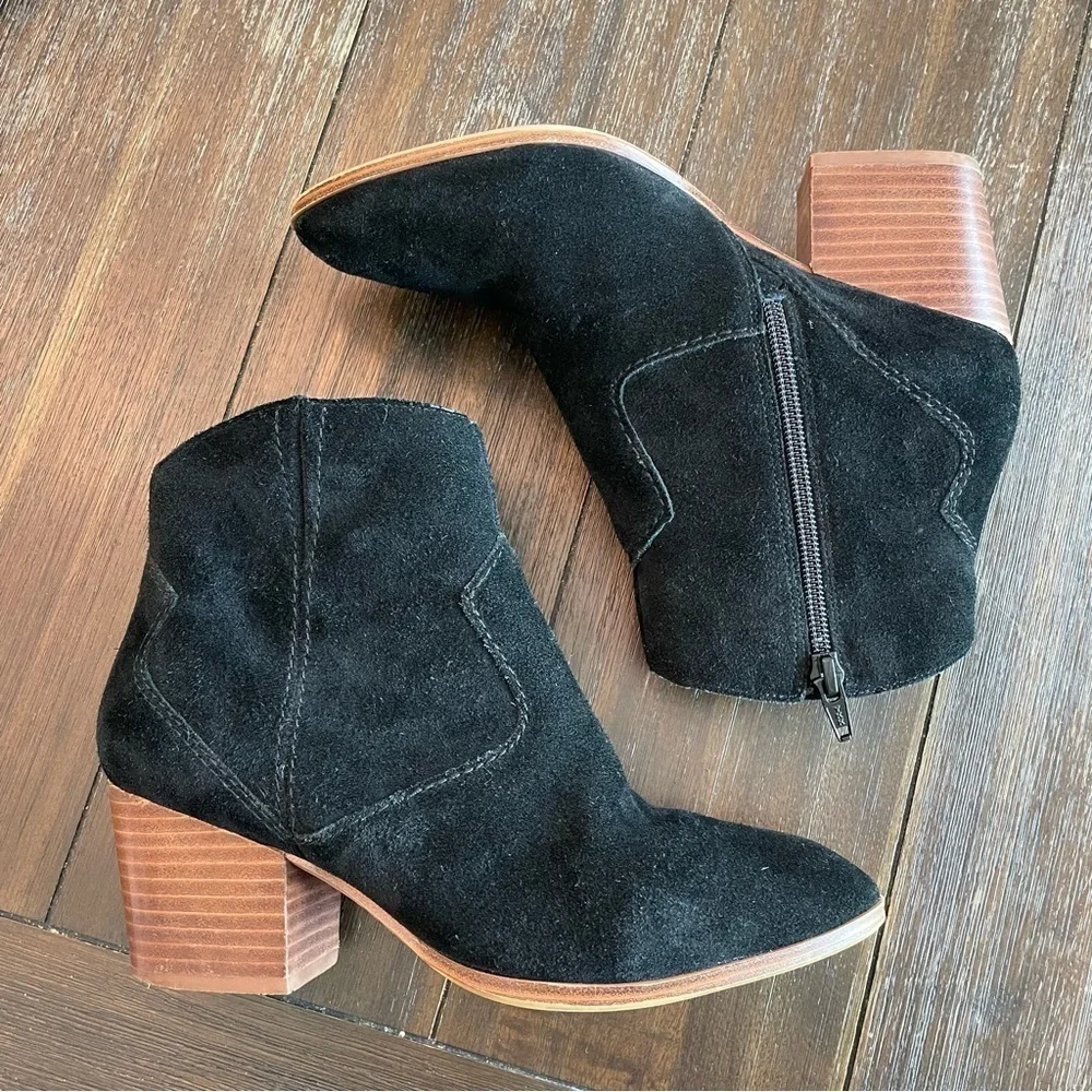 Aldo Women's Marecchia Black Suede Block Heel Ankle Boots Size 6.5